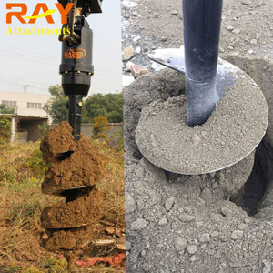 挖掘机带挖机钻孔机 带岩石钻杆 可钻入冻土和石头土质